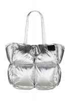 Puffer-Tasche im Metallic-Look