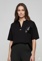 Polo sweater with sequin details