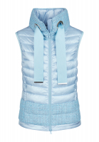 Puffer vest with tweed patchwork