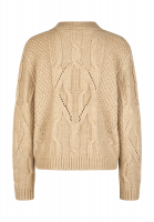 Cable knit jumper with ajour pattern
