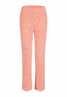 Cropped flared trousers in stretchy bouclé fabric