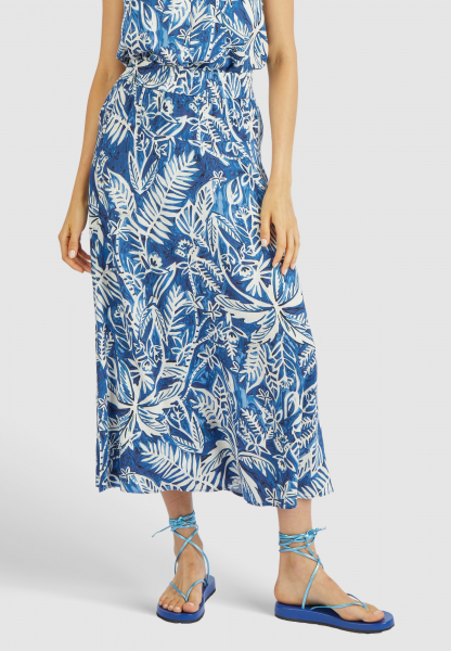 Maxi skirt with tropical print