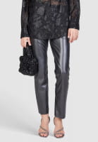 Leather-look trousers