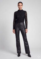 Faux leather flared pants