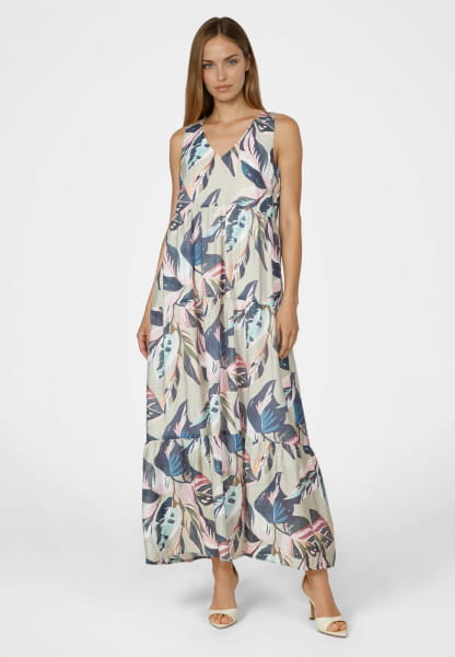 Maxikleid mit Blätterprint