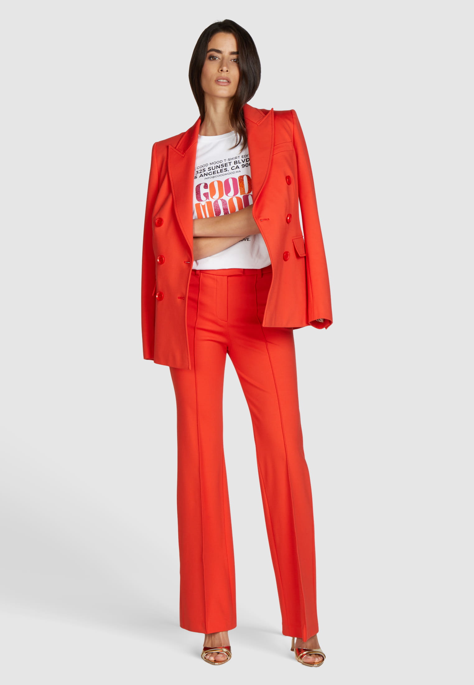 Red Animal Print Wide Leg Crop Trousers | New Look