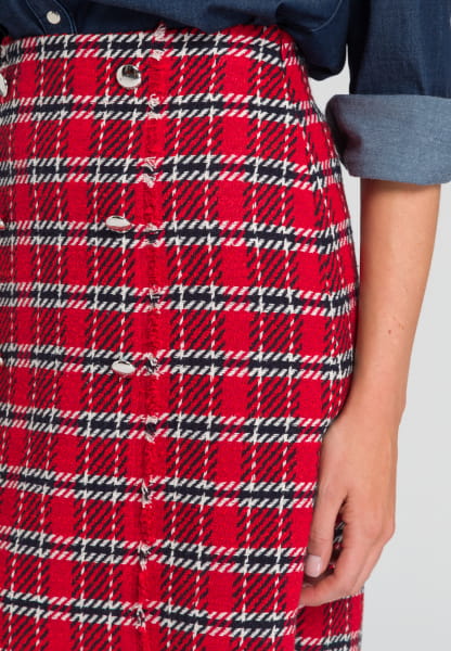 Mini skirt In tweed chequered pattern