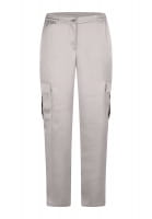 Stretch satin cargo trousers