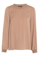 Satin Top mit Strick-Bündchen