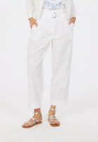 Paperbag trousers in shimmering fine twill