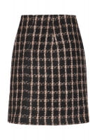 Tweed skirt with check pattern