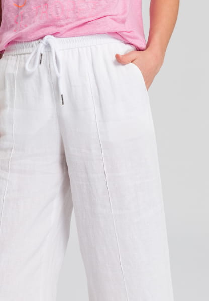 Linen trousers with jogger cuff