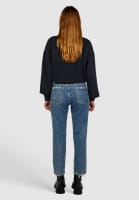 Cropped Mom-Jeans in Blue Denim