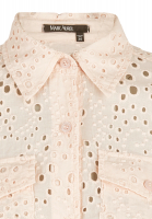 Wrap blouse in perforated embroidery