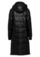 Quilted jacket with hood in metallic look