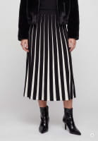 Pleated-look knit skirt
