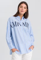 Shirt blouse with fine stripes