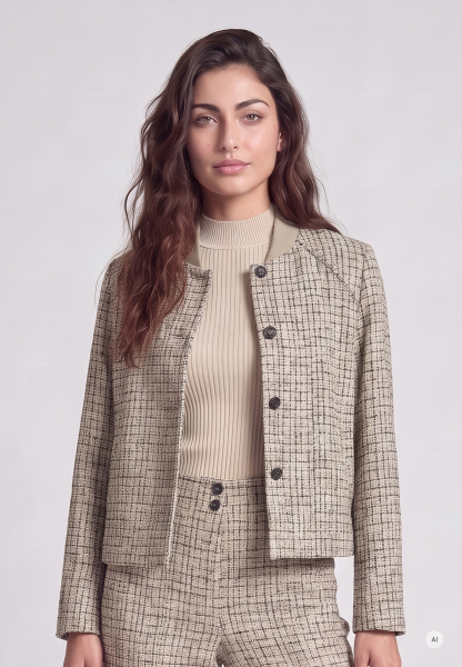 Jacke mit Strickkragen
