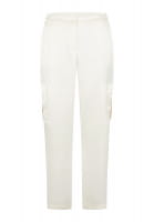 Stretch satin cargo trousers