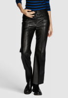Flared trousers made from vegan leather