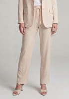 Pants made from shiny twill