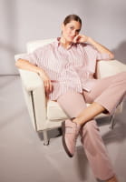 Oversized shirt with cropped sleeves