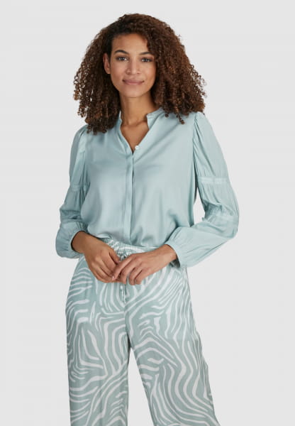 Satin blouse with billowed sleeves