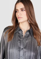 Metallic blouse with a pleated look