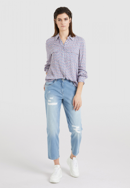 Shirt blouse wit minimal print