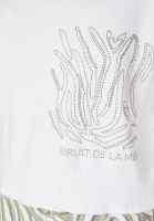 Sweater with rhinestone motif