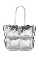 Puffer-Tasche im Metallic-Look