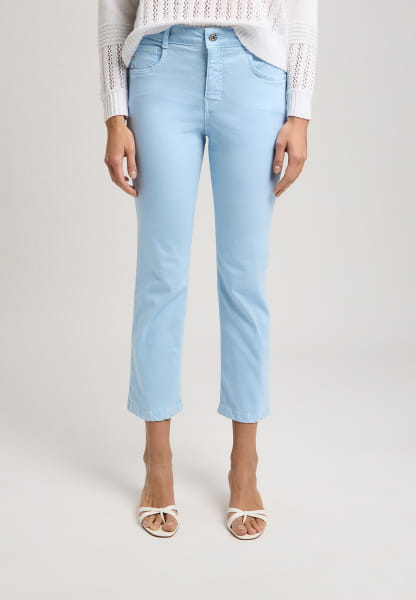 Cropped flared jeans with decorative rivets