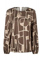 Round-neck blouse with graphic print