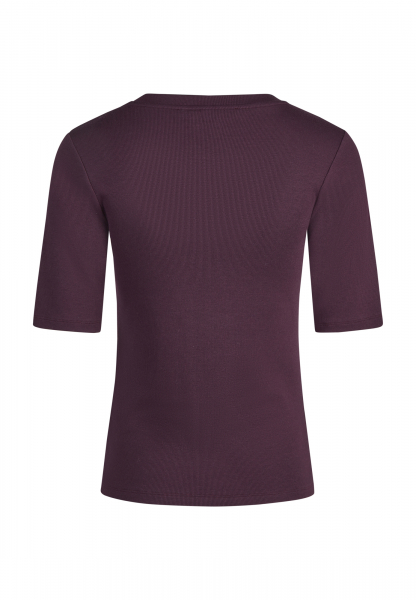 Ribbed shirt with decorative trim