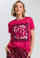 Shirt blouse with square front print