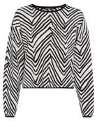 Sweater in blow-up herringbone jacquard