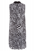 Plisseekleid mit Zebra-Print