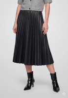 Pleated faux leather skirt