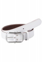 Smooth leather belt with decorative quilting