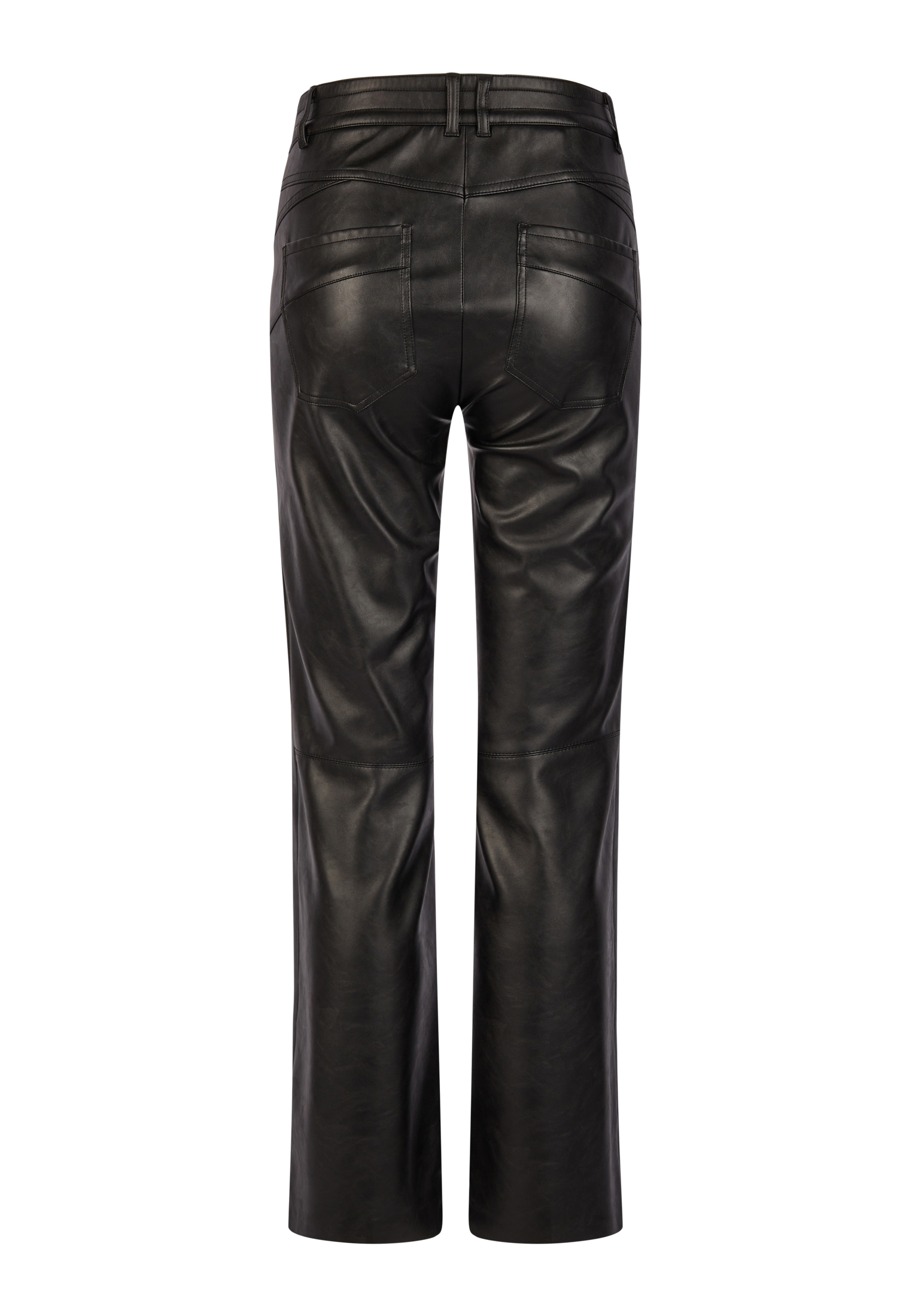 Flared Hose lang mit Biese aus veganem Leder Hosen & Jeans Fashion