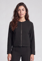 Blouson jacket with satin piping