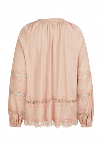 Satin Tunic with Lace Trim