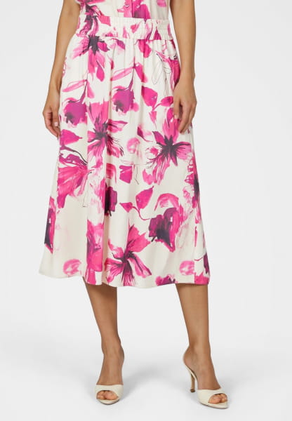 Midi skirt with floral print