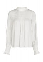 Blouse with partial plissée