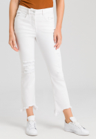 Pants in white denim look with destroyed effects