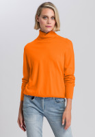 Turtleneck sweater with ribbed contrasting elements