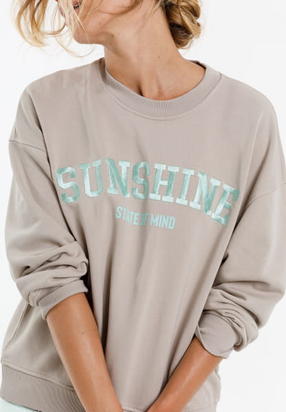Sweatshirt with shiny statement print