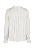 Blouse with partial plissée