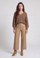 V-neck sweater with metallic blend