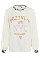 Satin-Top mit College-Print